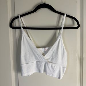 white cropped tank top